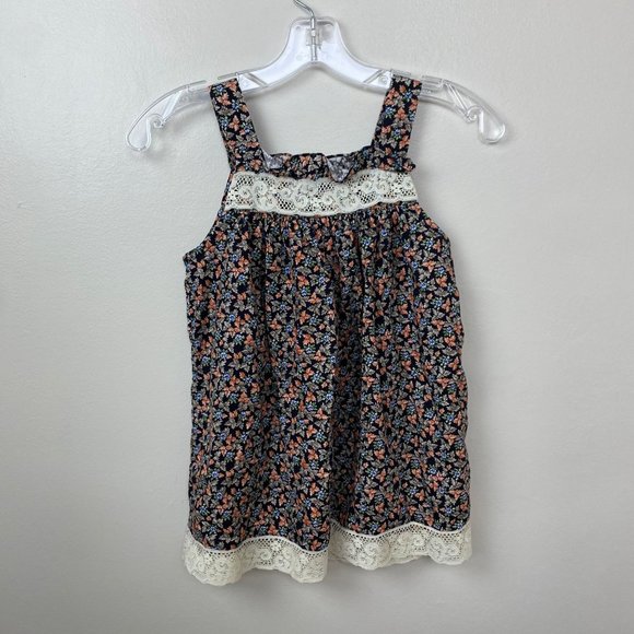Vintage 1970s/80s Floral Sundress, Kids Size 6, Prairie, Cottagecore - Picture 3 of 5